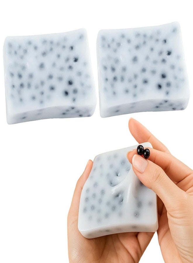 قطعتان من لعبة إزالة البثور، لعبة حسية لتخفيف التوتر، مصنوعة من مادة TPR ناعمة لإزالة البثور وتخفيف القلق، مناسبة للمكتب والسفر (أبيض) - Image 1